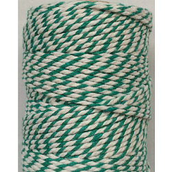 Macrame Cotton Cord, Twisted Cotton Rope, Dyed, for Crafts, Gift Wrapping, Dark Cyan, 2mm, about 10.93 yards(10m)/roll(OCOR-L039-D01)