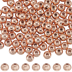 200Pcs Rack Plating Brass Round Spacer Beads, Rose Gold, 5mm, Hole: 1.5mm(KK-PA0001-01)