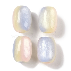 Triple Color Resin European Beads, Large Hole Beads, Imitation Cat Eye, Barrel, Light Blue, 16x12mm, Hole: 5.2mm(RESI-F055-13D)