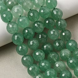 Natural Green Strawberry Quartz Beads Strands, Faceted(128 Facets), Round, 12~12.5mm, Hole: 1mm, about 31pcs/strand, 14.76~14.88''(37.5~37.8cm)(GG-CBA0166-A02-12mm)