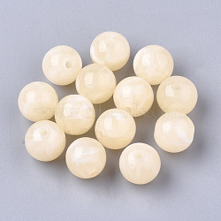 Acrylic Beads, Imitation Gemstone, Round, Bisque, 8x7.5mm, Hole: 2mm, about 1840pcs/500g(OACR-S022-25-8mm)