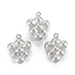 316 Surgical Stainless Steel Charms, Grapes, Stainless Steel Color, 14.5x11x6mm, Hole: 1mm(STAS-C026-06P)
