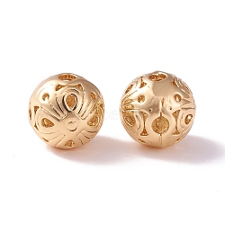 Brass Hollow Round Beads, Champagne Gold, 8.5mm, Hole: 1.8mm(KK-P226-32CG)