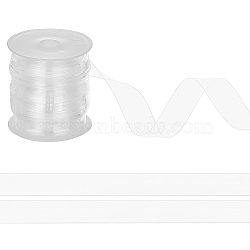 Invisible Stretchy TPU Plastic Transparent Elastic Strap, with Spool, for DIY Bra Lingerie Swimwear, Clear, 15x0.2mm, about 10.94 Yards(10m)/Roll(EW-WH0013-22A)