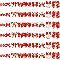 54Pcs 9 Styles Bowknot Alloy Enamel Pendants, Red, 8.5~20x12~21x1.5~12.5mm, Hole: 1.2~3mm, 6pcs/style(ENAM-DC0002-09B)
