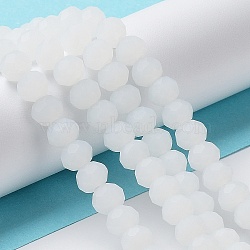 Imitation Jade Solid Color Glass Beads Strands, Faceted, Frosted, Rondelle, WhiteSmoke, 3mm, Hole: 1mm(EGLA-A034-J2mm-MD05)