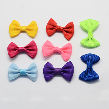 Handmade Woven Costume Accessories, Grosgrain Bowknot, Mixed Color, 21~23x36~37x6mm