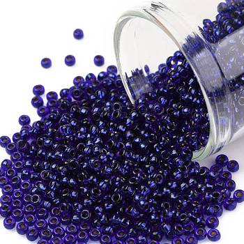 TOHO Round Seed Beads, Japanese Seed Beads, (743) Copper Lined Transparent Sapphire, 11/0, 2.2mm, Hole: 0.8mm, about 5555pcs/50g