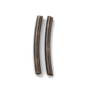 Brass Curved Tube Beads, Cadmium Free & Lead Free, Antique Bronze, 15x1.5mm, Hole: 1mm