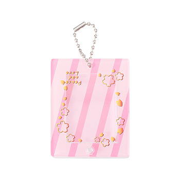 1Pc Mini Acrylic Photo Frame Stand, for Home Office Desk Decor, with Ball Chain, Pink, 98.5mm