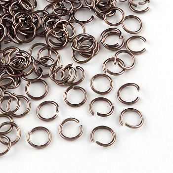 Aluminum Wire Open Jump Rings, Camel, 20 Gauge, 6x0.8mm, Inner Diameter: 5mm, about 2150pcs/50g