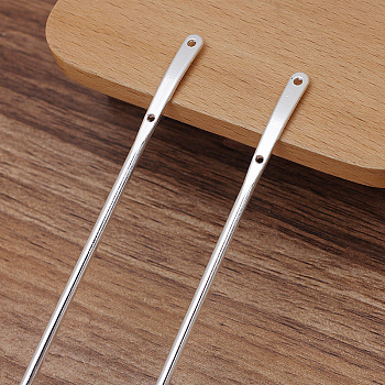 Alloy Hair Sticks Finding, with Loop, Platinum, 163mm