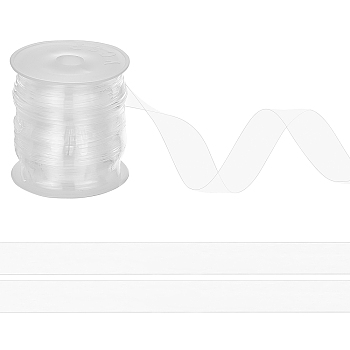 Invisible Stretchy TPU Plastic Transparent Elastic Strap, with Spool, for DIY Bra Lingerie Swimwear, Clear, 15x0.2mm, about 10.94 Yards(10m)/Roll