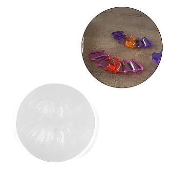 Halloween Theme DIY Pendant Silicone Molds, Resin Casting Molds, for UV Resin, Epoxy Resin Craft Making, White, Bat, 58x7mm, Inner Diameter: 10~12x31~45mm