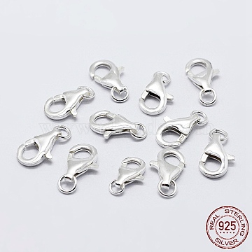 Rhodium Plated 925 Sterling Silver Lobster Claw Clasps, with 925 Stamp ...