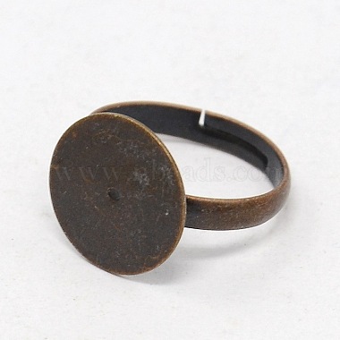調整可能な混合真鍮＆鉄のパッドリングセッティングDIYの指輪パーツ(KK-X0069)-2