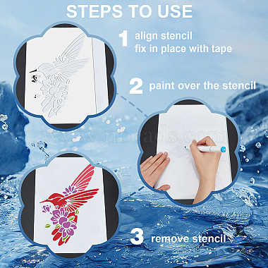US 1 Set PET Hollow Out Drawing Painting Stencils(DIY-MA0002-76A)-4