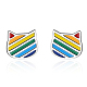 Rainbow Color Pride Flag Enamel Cat Stud Earrings(RABO-PW0001-022P)-1