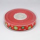 Noël flocon de neige ruban gros-grain imprimé pour des colis de Noël(SRIB-D010-9mm-02)-1