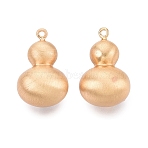 Brass Twister Clasps, Gourd, Real 18K Gold Plated, 17~17.5x11x11~11.5mm, Hole: 1mm(KK-Q074-14G)