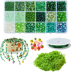 DIY Potted Making Kits, Including Glass Bead and Artificial Moss Rocks & Round Iron Wire & Transparent Glass Strawberry Pendants, Mixed Color(DIY-YW0018-50)