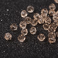 Imitation Crystallized Glass Beads, Transparent, Faceted, Bicone, Dark Khaki, 4x3.5mm, Hole: 1mm about 720pcs/bag(G22QS162)