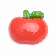 Resin Decoden Cabochons, Apple, Red, 16.5x15.5x6mm(CRES-T005-89)