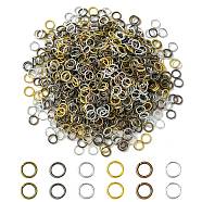 1200Pcs 6 Colors Iron Open Jump Rings, Nickel Free, Round Ring, Mixed Color, 21 Gauge, 5x0.7mm, Inner Diameter: 3.5mm, 200pcs/color(IFIN-YW0003-04)