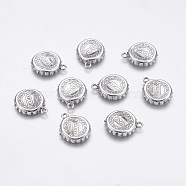 Zinc Alloy Pendants, Lead Free, Nickel Free & Cadmium Free, Bottle Cap, Antique Silver, Size: about 21mm long, 16mm wide, 2mm thick, hole: 2mm(PALLOY-AA14660-AS-FF)