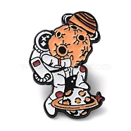 Space Theme Astronaut Enamel Pin, Black Zinc Alloy Cartoon Badge for Backpack Clothes, Colorful, 29x18x1.5mm(JEWB-A016-01D)