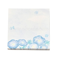 100 Sheets Flower Pattern Pad Sticky Notes, Sticker Tabs, for Office School Reading, Square, Light Blue, 80x80x0.1mm(DIY-B071-01B)