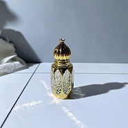 Arabic Style Glass Empty Refillable Roller Ball Bottle, with Plastic Cover, Travel Essential Oil Perfume Containers, Net, 2.5x6.8cm, Capacity: 6ml(0.20fl. oz)(PW-WG97347-04)