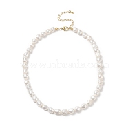Natural Pearl Beaded Necklaces for Women, White, 15.28 inch(38.8cm)(NJEW-JN04107-01)