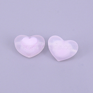 Transparent Acrylic Beads, Frosted, DIY Accessories, Clear, Heart, Lavender, 13x17x9.5mm, Hole: 2.8mm(FACR-CJC0001-03D)