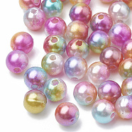 Acrylic Imitation Pearl Beads, Round, Colorful, 6mm, Hole: 1.5mm, about 4800pcs/500g(MACR-Q222-03-6mm)