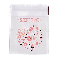 Rectangle OPP Self-Adhesive Cookie Bags, for Baking Packing Bags, Food Pattern, 13x9.9x0.01cm, about 95~100pcs/bag(OPP-I001-A15)