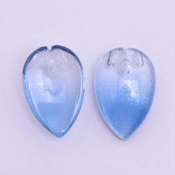 Handmade Lampwork Pendants, Petal, Cornflower Blue, 16.5x11x4mm, Hole: 1mm(LAMP-CJC0002-29B)