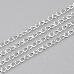 3.28 Feet 304 Stainless Steel Curb Chains, Twisted Chains, Soldered, Silver Color Plated, 4x2.5x0.5mm(X-CHS-T002-07)