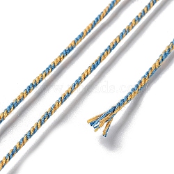 Polyester Twisted Cord, Round, for DIY Jewelry Making, Gold, 1mm, about 49.21 Yards(45m)/Roll(OCOR-G015-01A-31)
