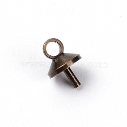 Alloy Peg Bails Pendants, For Half Drilled Beads, Antique Bronze, 7x5mm, Hole: 1.6mm, Pin: 1mm(PALLOY-TAC0023-05AB)