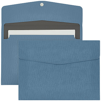 Imitation Leather File Stationery Storage Pockets, File Envelope Pouch, with Magnetic Clasp, Rectangle, Cadet Blue, 245x331x4mm