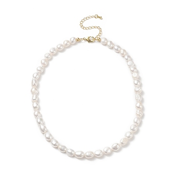 Natural Pearl Beaded Necklaces for Women, White, 15.28 inch(38.8cm)