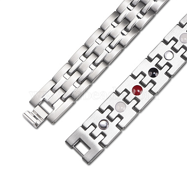 SHEGRACE Stainless Steel Panther Chain Watch Band Bracelets(JB675A)-5
