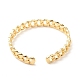 Brass Curb Chain Shape Open Cuff Bangle for Women(BJEW-B054-38G)-2