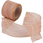 Polyester Pleated Ribbons, with Spool, Dark Orange, 1-5/8 inch(40mm)(SRIB-WH20020-005A)