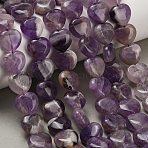 Natural Banded Amethyst Beads Strands, Heart, 14x14x6mm, Hole: 1mm, about 28pcs/strand, 15.75''(40cm)(GG-D001-B02)
