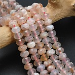 Natural Cherry Blossom Agate Beads Strands, Faceted, Rondelle, 8x5.5mm, Hole: 1.2mm, about 69pcs/strand, 15.16''(38.5cm)(G-Z111-A40)