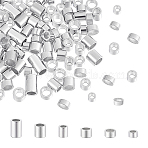 90pcs 6 Styles 925 Sterling Silver Tube Beads, Column, Silver, 1.6~2.8x1~1.9mm, Hole: 0.8~1.2mm(STER-PH0002-54)
