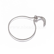 304 Stainless Steel Slider Bracelets Bracelet/Bolo Bracelets Making, Box Chains, Stainless Steel Color, Total Length:  9-7/8 inch(25cm), Single Chain Length: 4-7/8 inch(12.5cm), 2mm(STAS-F222-030)