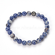 Natural Sodalite Beaded Stretch Bracelets, Round, 2-1/8 inch(55mm), Bead: 10mm(BJEW-Q692-35-10mm)